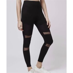 Black Leggings with Fishnet/Mesh Accents